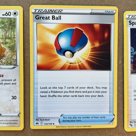 EUC Three Pokemon trading cards Bidoof basic and Great ball and Spark - Picture 3 of 5